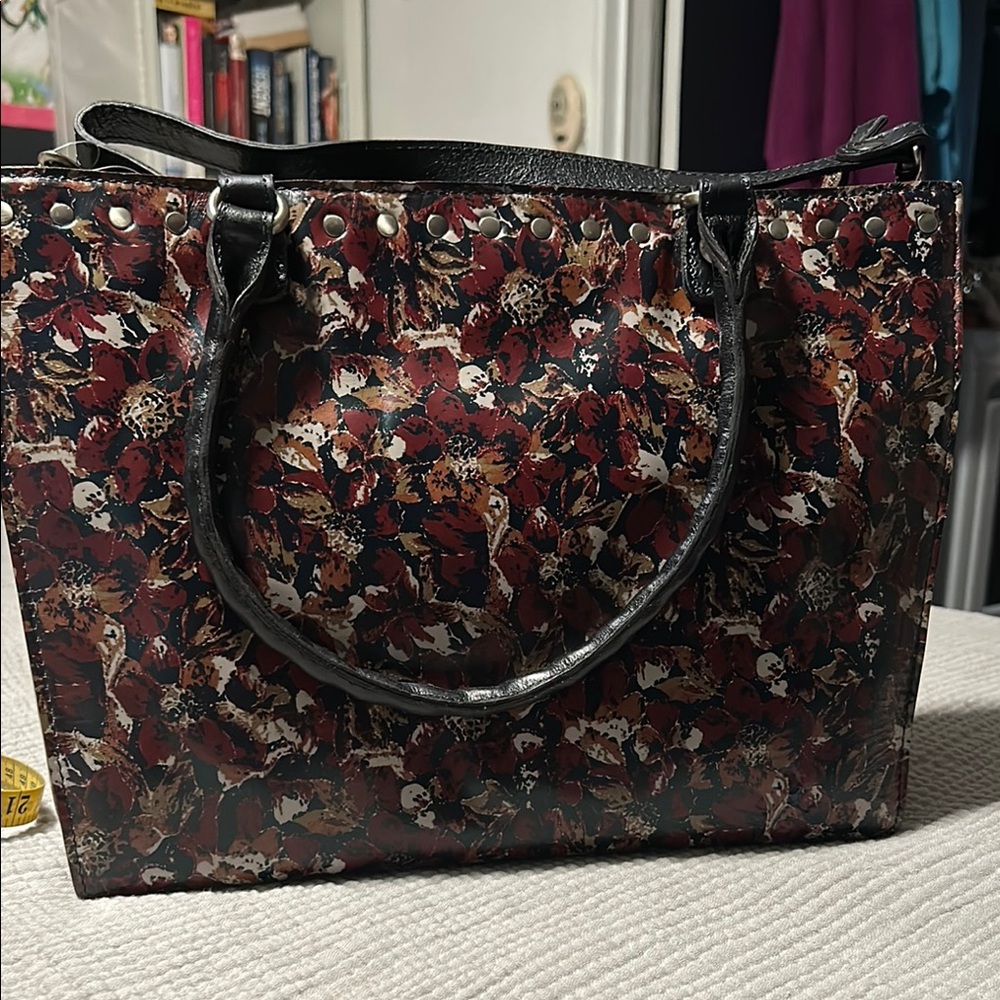 Patricia Nash Black and Brown Floral Tote Bag